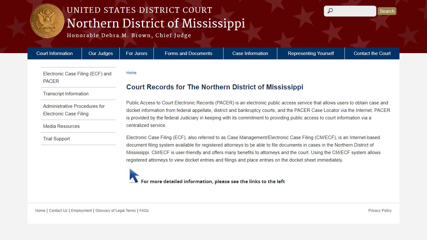 Court Records for The Northern District of Mississippi | Northern ...